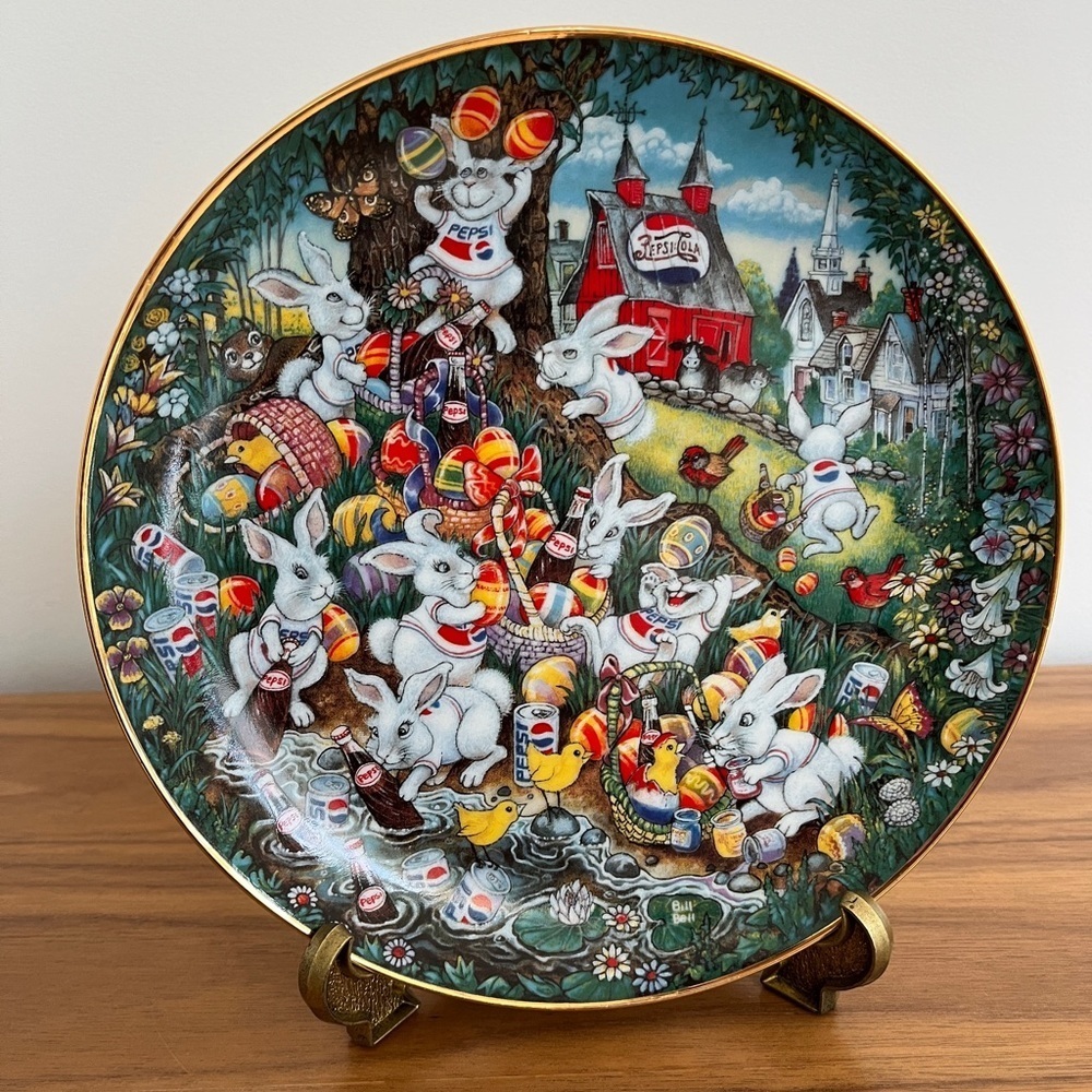 FRANKLIN MINT Vintage 1995 Pepsi-Cola Easter Greetings Collector Plate Bill Bell